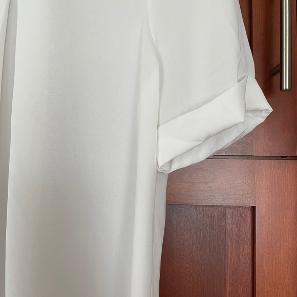 White Blouse with Embellished Collar Size Small - Picture 3 of 6